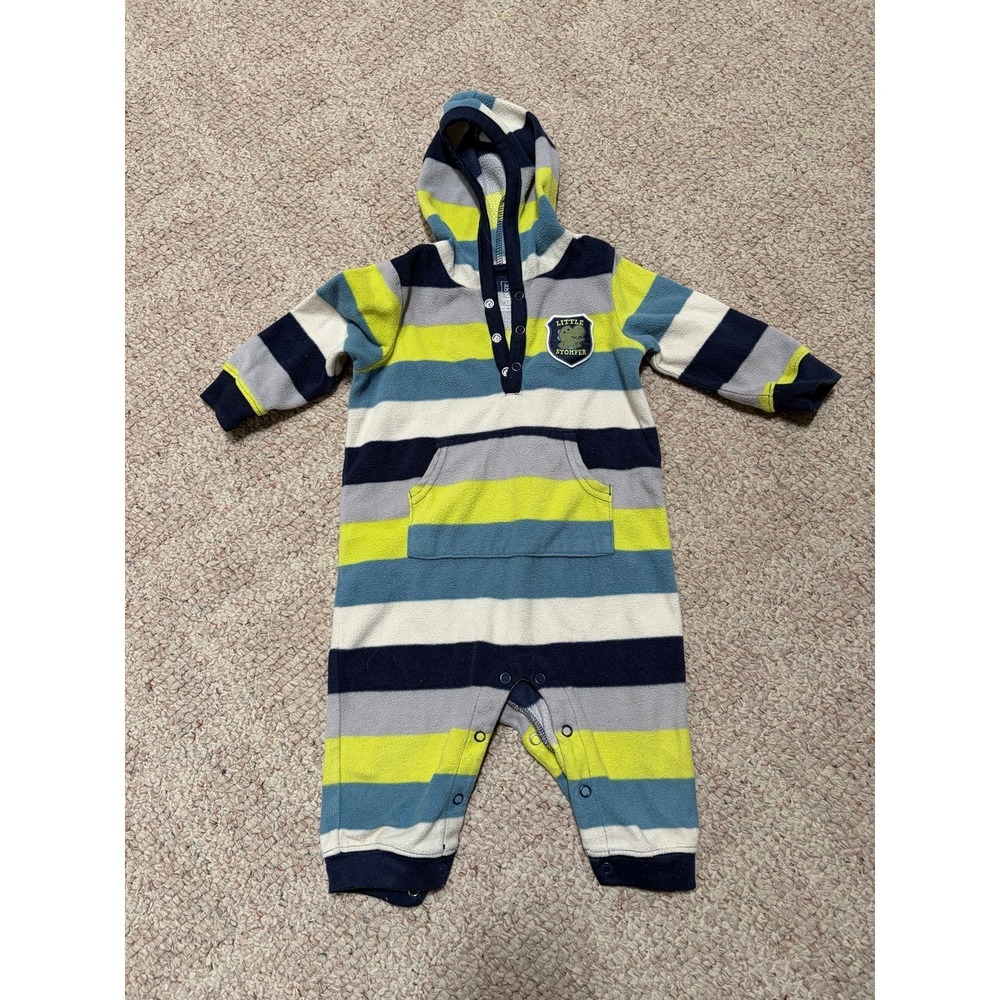 Baby carters hooded fleece romper with dinosaur 12 months